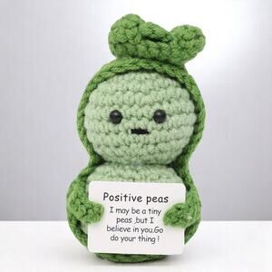 Positive Peas Plush Motivational Message Mini Friend Comfort Companion Green